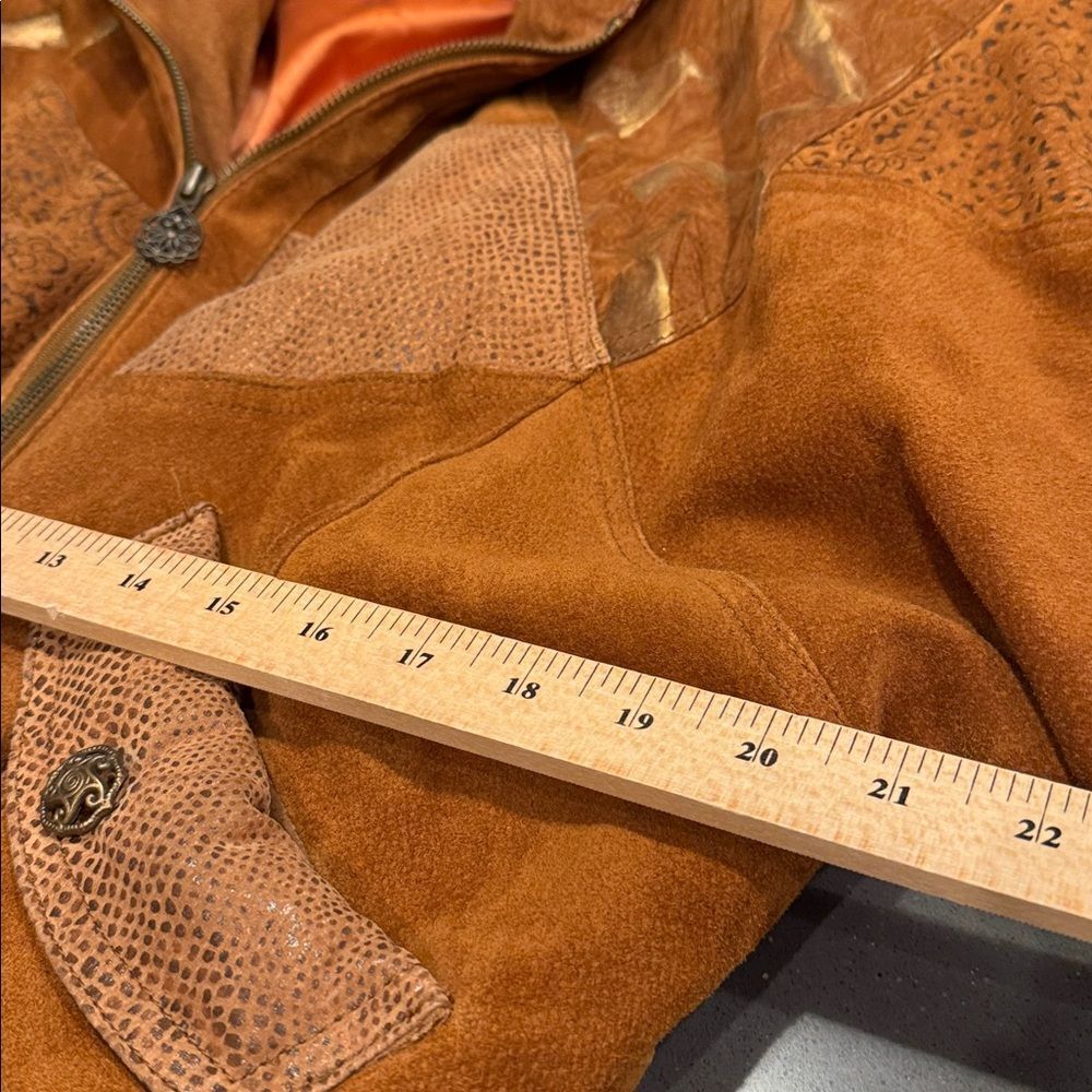 Vintage Leather Patchwork Jacket With Ragland Sle… - image 7